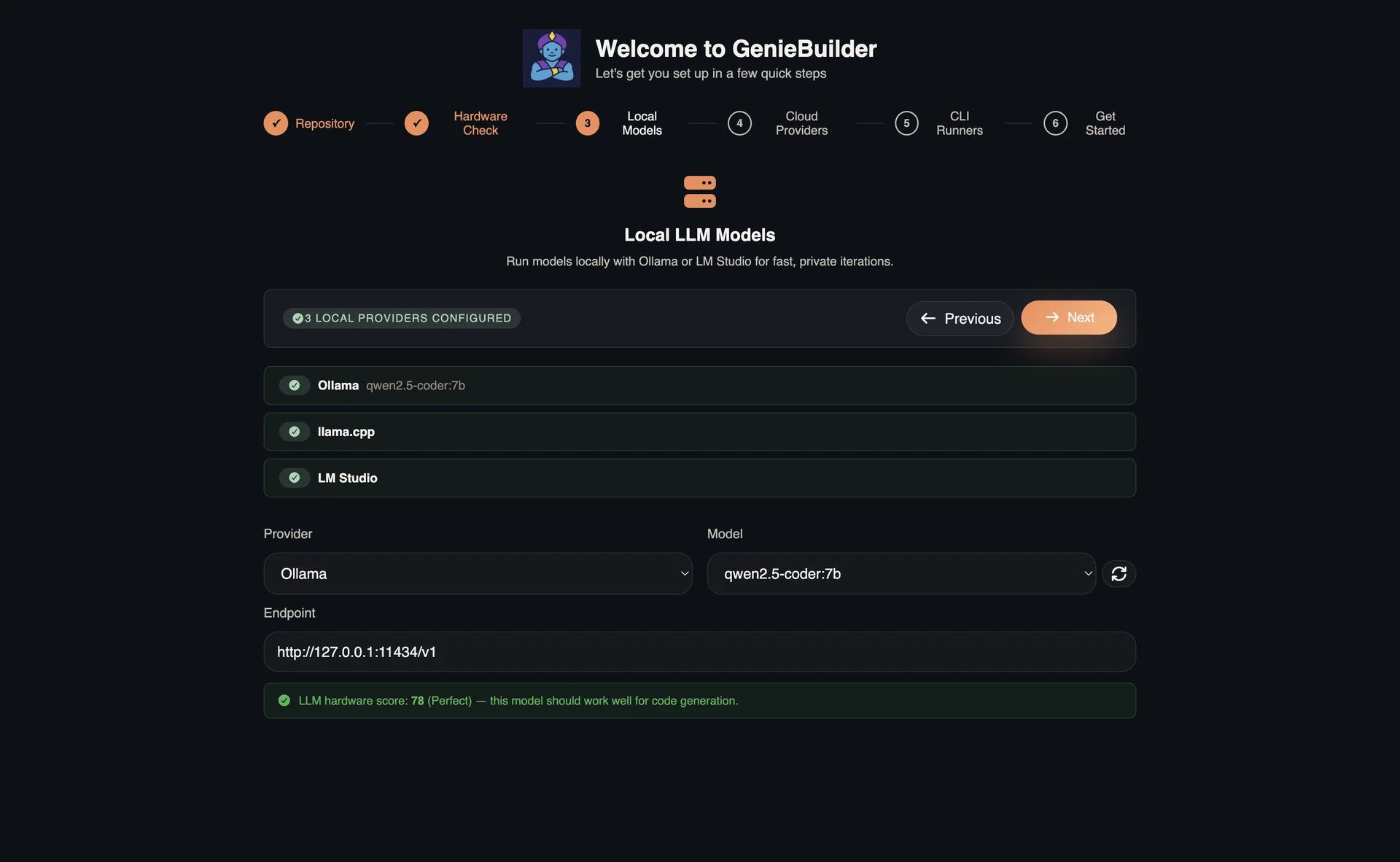 Onboarding Step 3 - Local Models