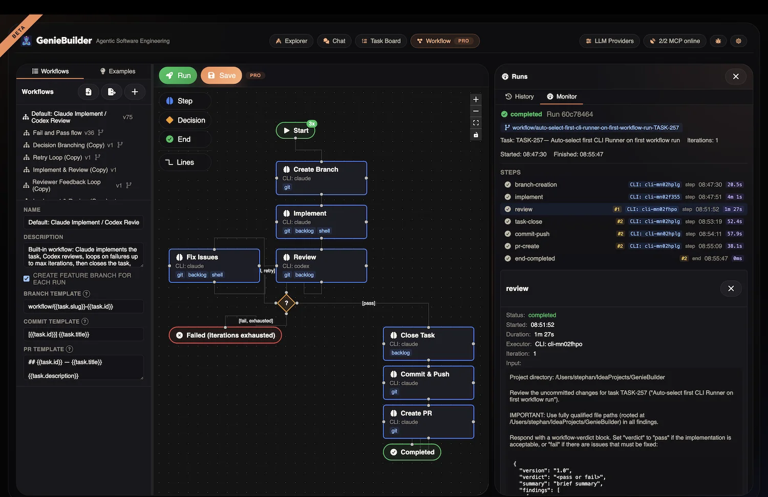 Workflow runs monitor
